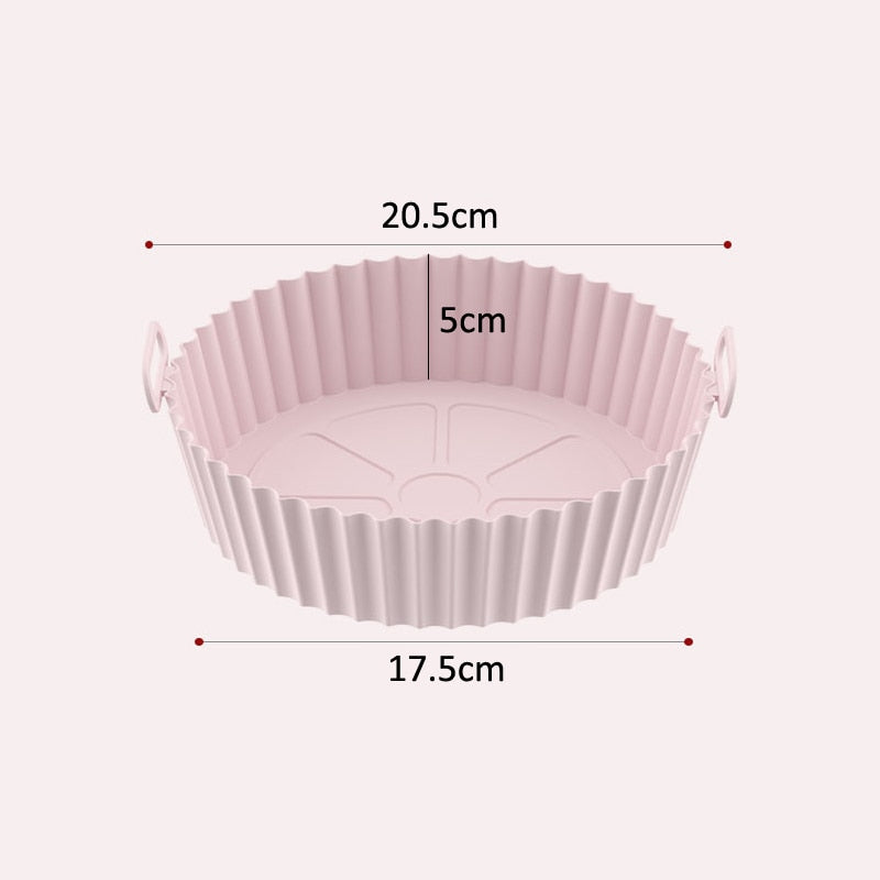 Silicone Basket Pot Tray Airfryer Liner For Air Fryer Reusable Container Accessories Pan Baking Mold Kitchen Shape Protector