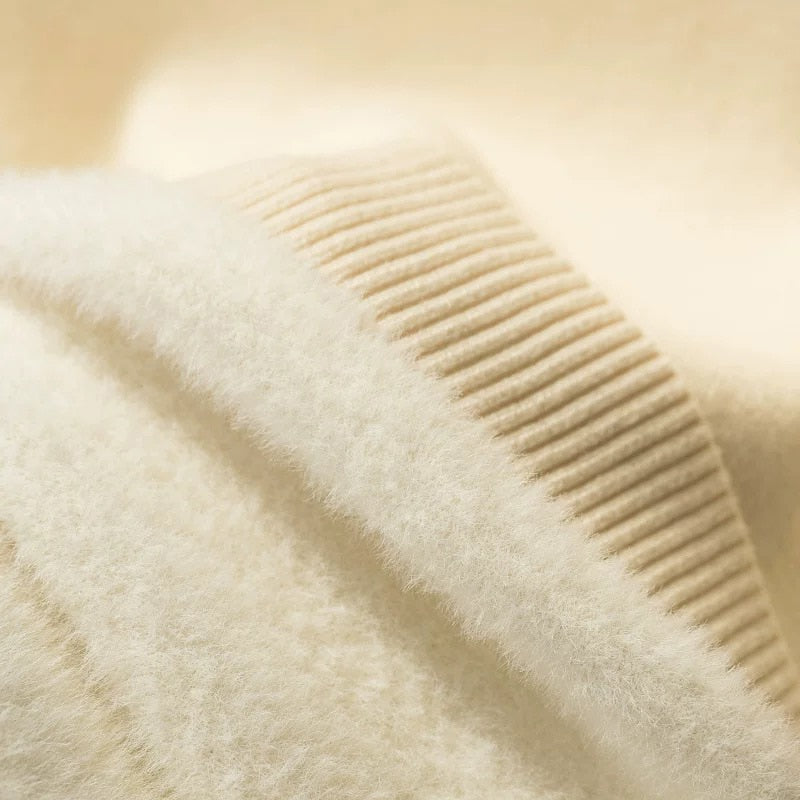 Suéter de inverno de gola alta engrossar forrado de veludo super quente