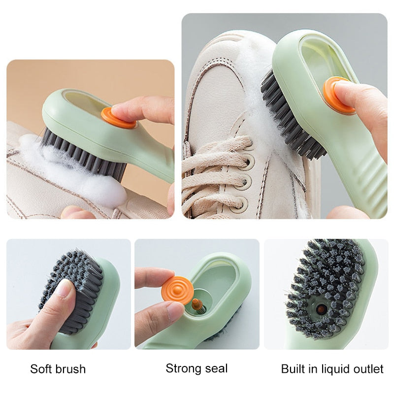 Multifunction Cleaning Brush Soft Bristled Liquid Shoe Brush Clothes Brush Shoe Clothing Board Brush Household Cleaning Tool
