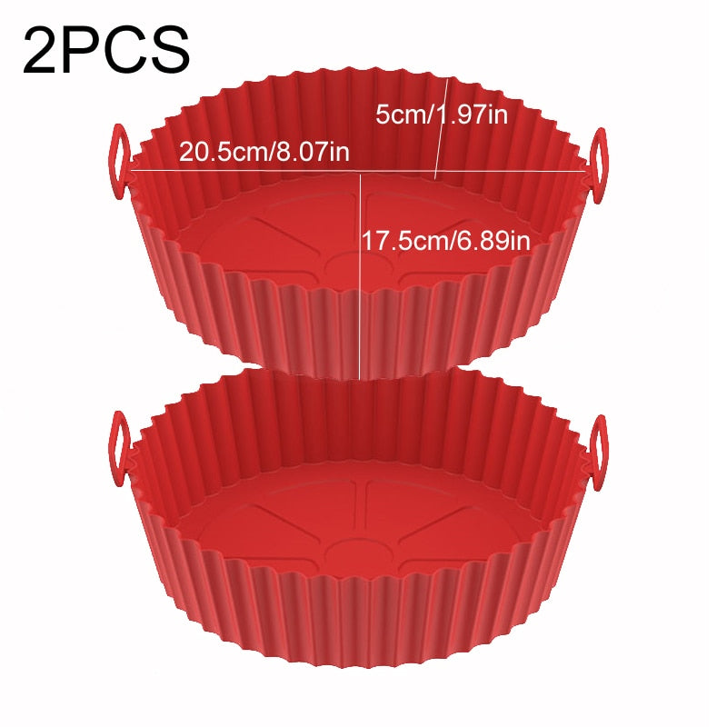 Silicone Basket Pot Tray Airfryer Liner For Air Fryer Reusable Container Accessories Pan Baking Mold Kitchen Shape Protector