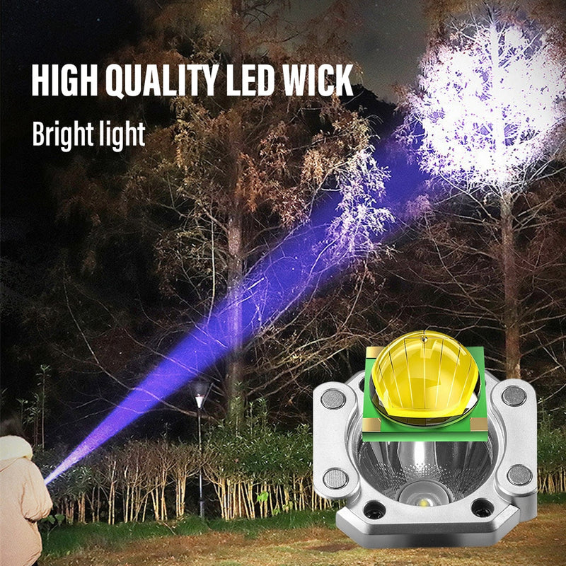 USB Charging Super Bright LED Flashlight with Safety Hammer Side Light Torch Light Portable Lantern Outdoor Adventure Lighting