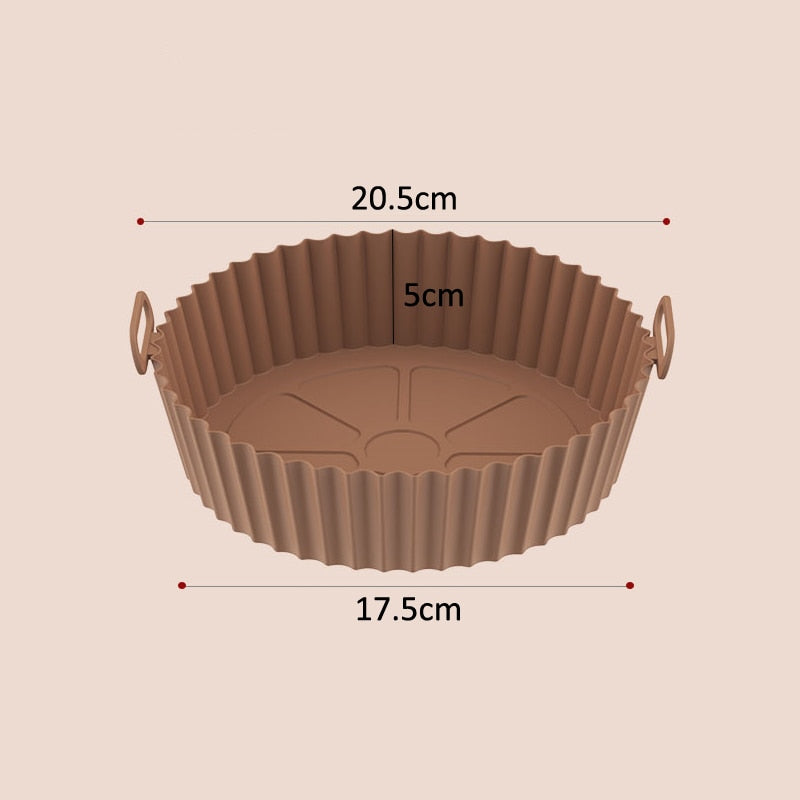 Silicone Basket Pot Tray Airfryer Liner For Air Fryer Reusable Container Accessories Pan Baking Mold Kitchen Shape Protector