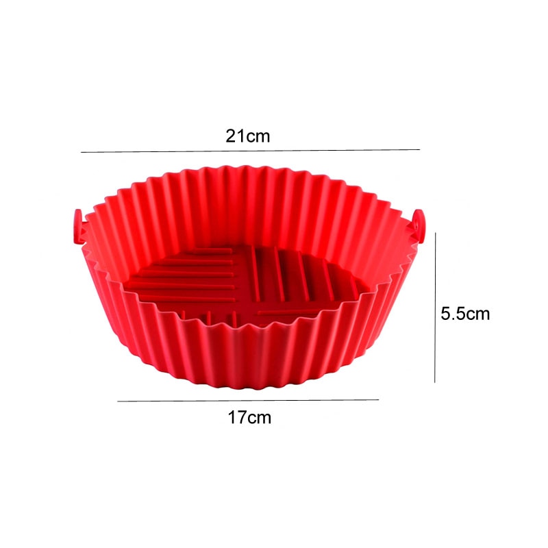 Silicone Basket Pot Tray Airfryer Liner For Air Fryer Reusable Container Accessories Pan Baking Mold Kitchen Shape Protector